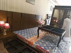 1 bed with accessories 1 full almari 1 table 1 iron stand  1 mattress 0