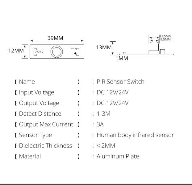 Motion sensor Humen body security  sensor 12v 24 voltage 3