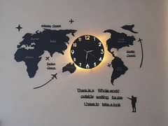 Large Size World Map Clock Suitable for Offices and Living Room 0