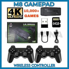 M8 Wireless Retro Game Console, Plug and Play Built in 10000+ Games
