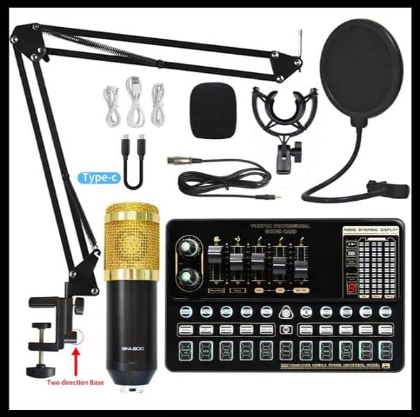 Condenser Microphone BundleMic Kit with Live Sound Card, 2