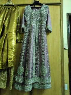 beautiful bridal maxi with matching trouser, dupatta and pouch 0