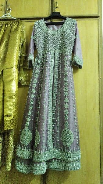 beautiful bridal maxi with matching trouser, dupatta and pouch 1