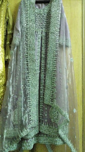 beautiful bridal maxi with matching trouser, dupatta and pouch 2