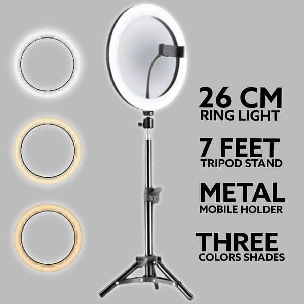 26CM Seven colors Ringlight with 7Feet Aluminum Stand for TikTok video 0