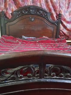 wooden double bed without Mattress 0