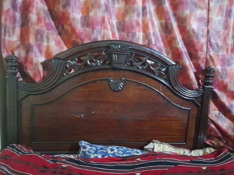 wooden double bed without Mattress 2