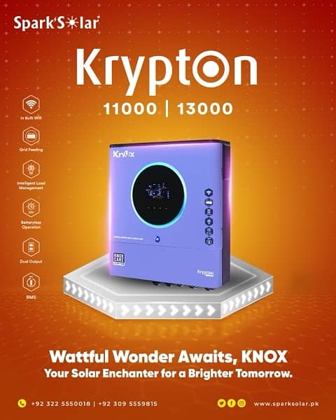 Knox Krypton 8kw Pv11000 Hybrid Solar Inverter Dual MPPTs Voltronic 0