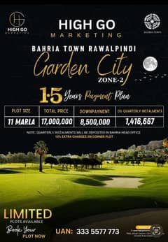 Bahria Garden City Plots available on both Cash and Installments.