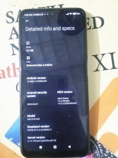Xiaomi / Redmi Note 10  4+1 RAM & 64 GB Memory 7