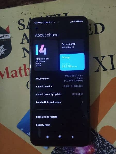 Xiaomi / Redmi Note 10  4+1 RAM & 64 GB Memory 8
