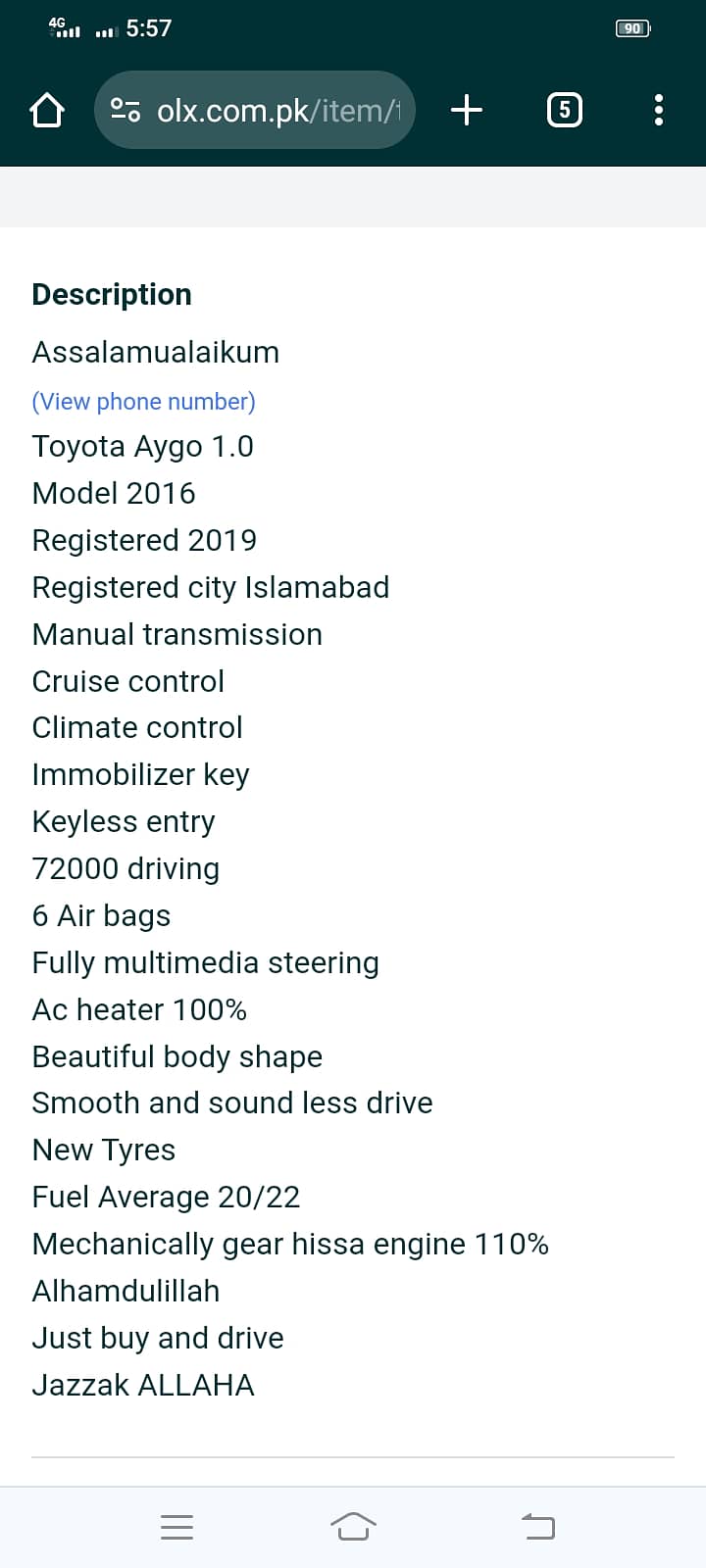 Toyota Aygo 16/19 Manual 14