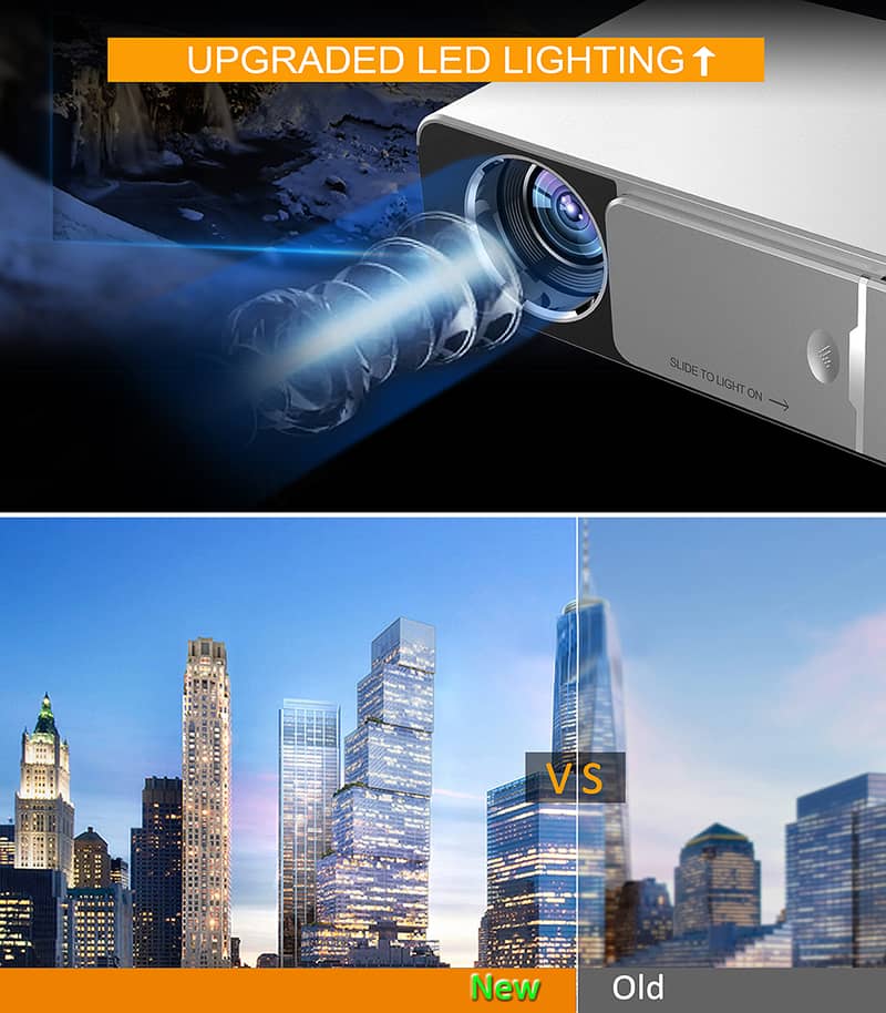 T6 Projector HD LED Projector Android 2/16 GB Support 4K Full HD 4