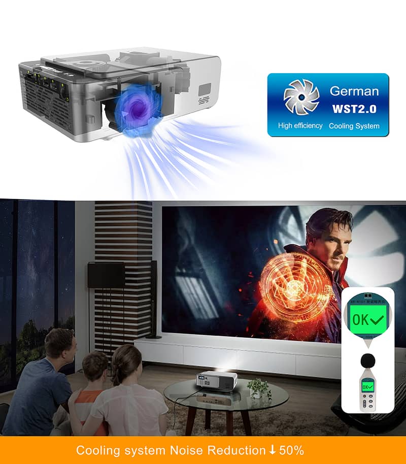 T6 Projector HD LED Projector Android 2/16 GB Support 4K Full HD 7
