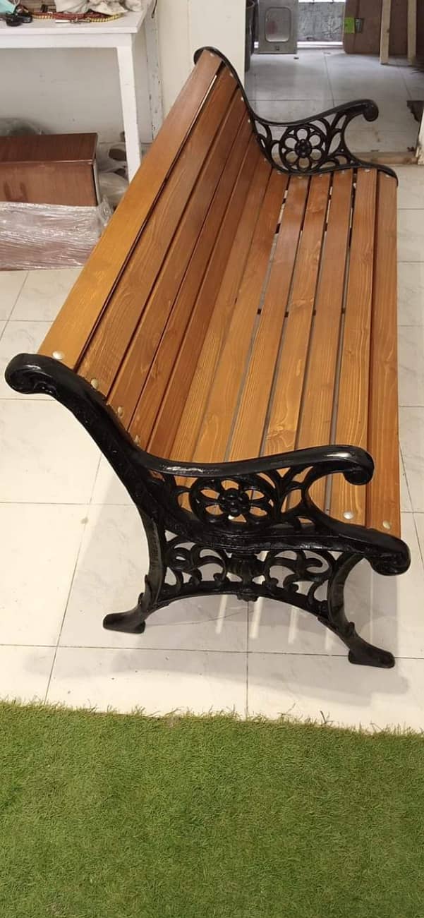 Outdoor bench, Garden PArk Diecast IRon and wooden bench 13