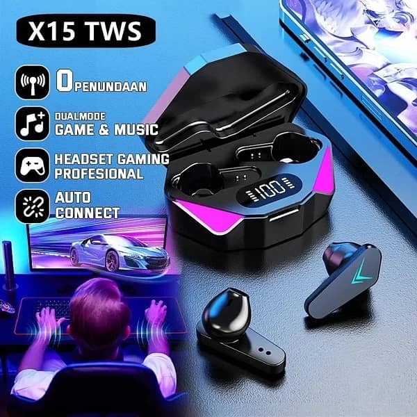x15 gaming bluetooth 5.3 earbuds earphones airbuds 1