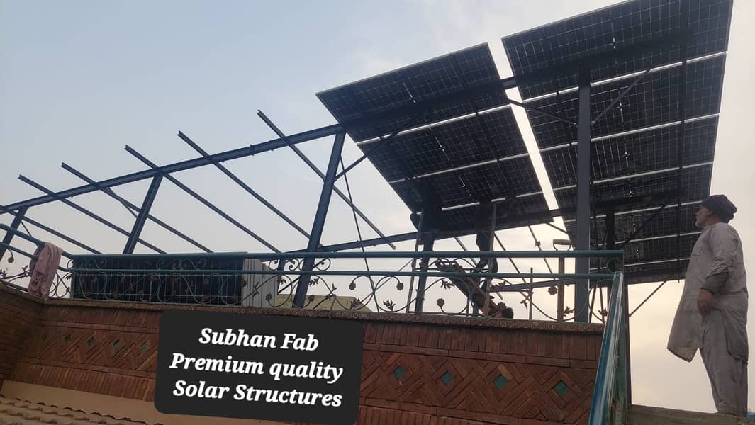 Solar structure, Elevated solar structures, Solar panel support frame. 1