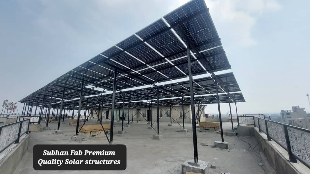 Solar structure, Elevated solar structures, Solar panel support frame. 5