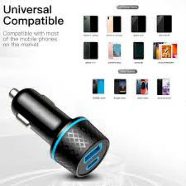 car charger for ipad pro type C PD+ USB A 1