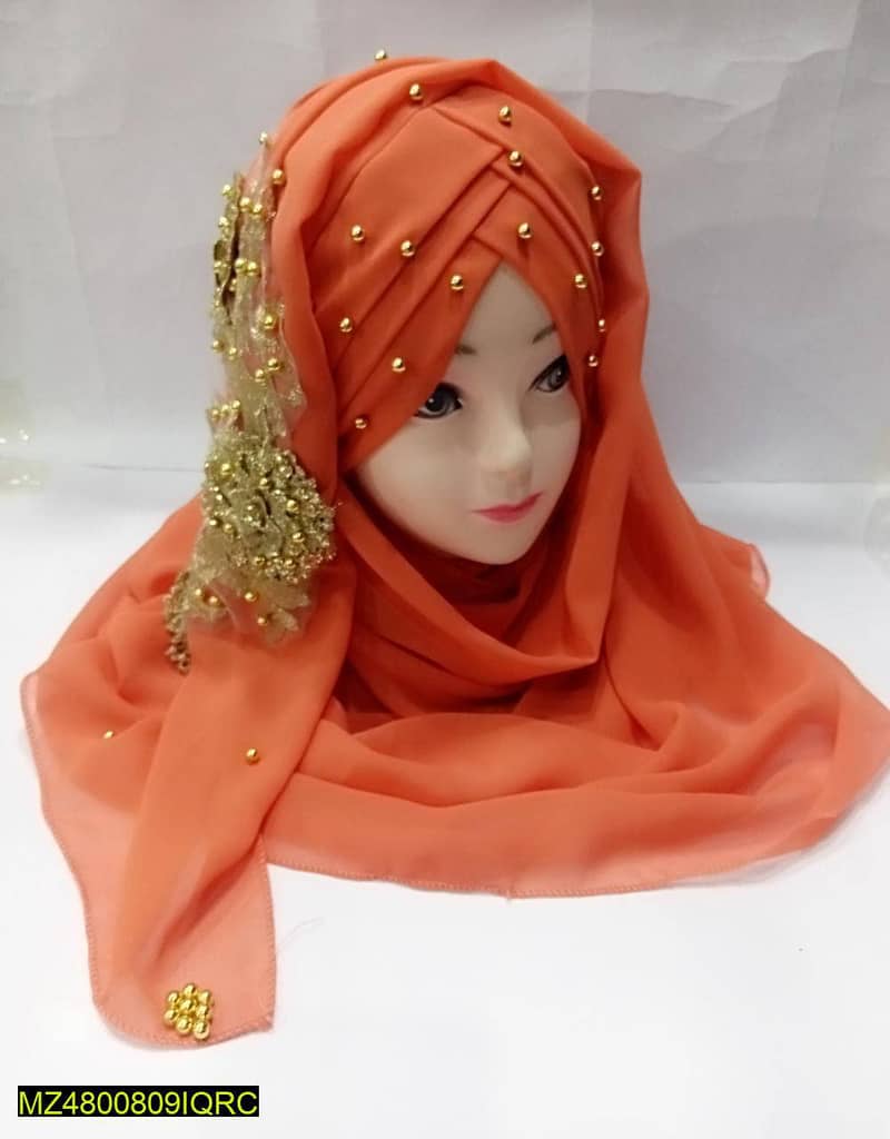 Women Hijabs with 3d flower colours 1