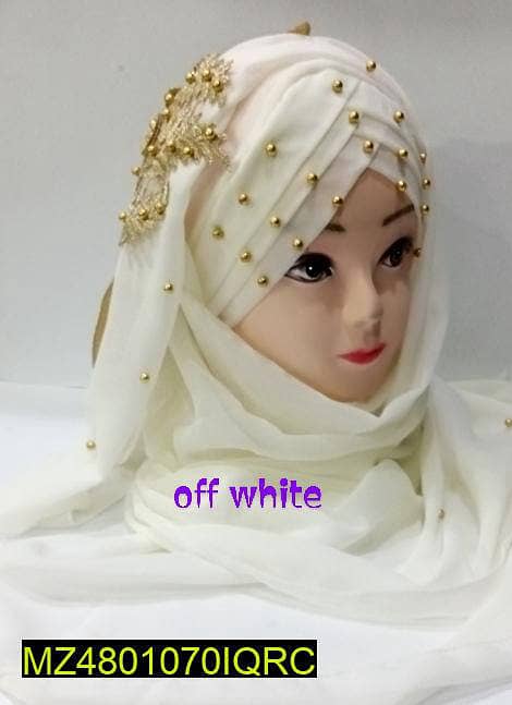 Women Hijabs with 3d flower colours 4