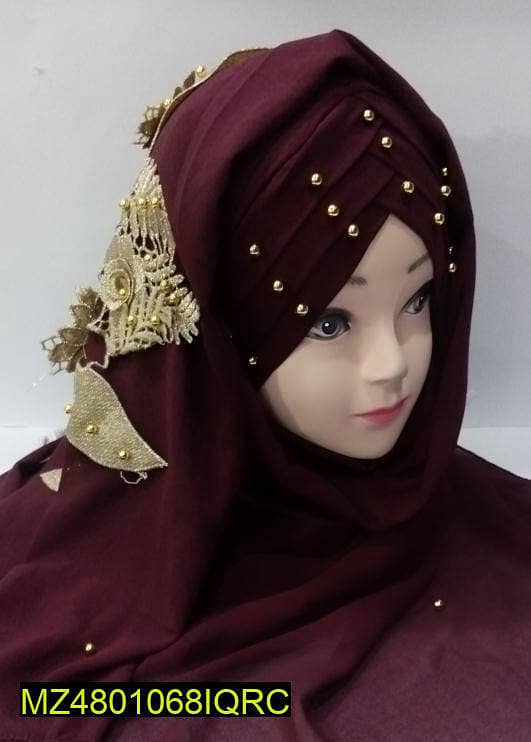 Women Hijabs with 3d flower colours 5