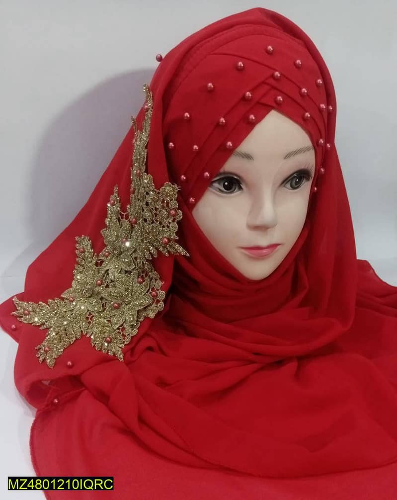 Women Hijabs with 3d flower colours 8