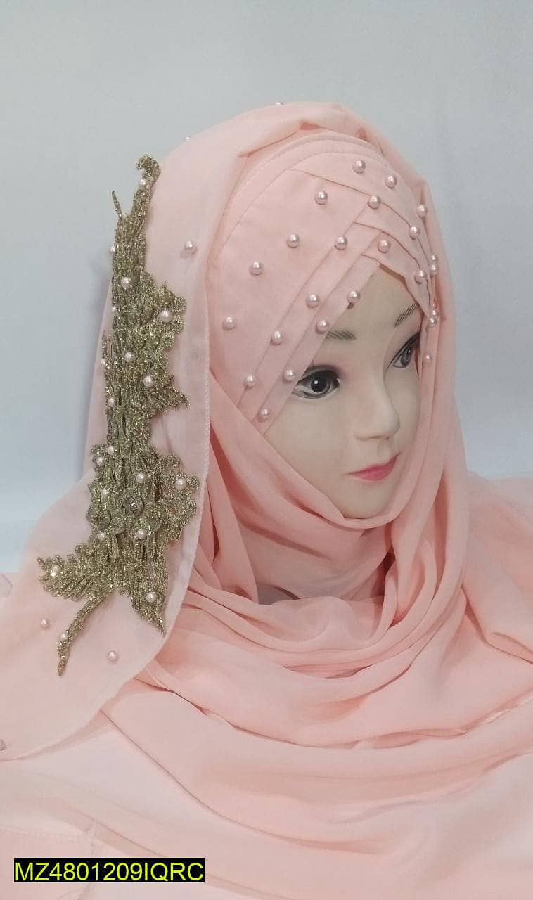Women Hijabs with 3d flower colours 10