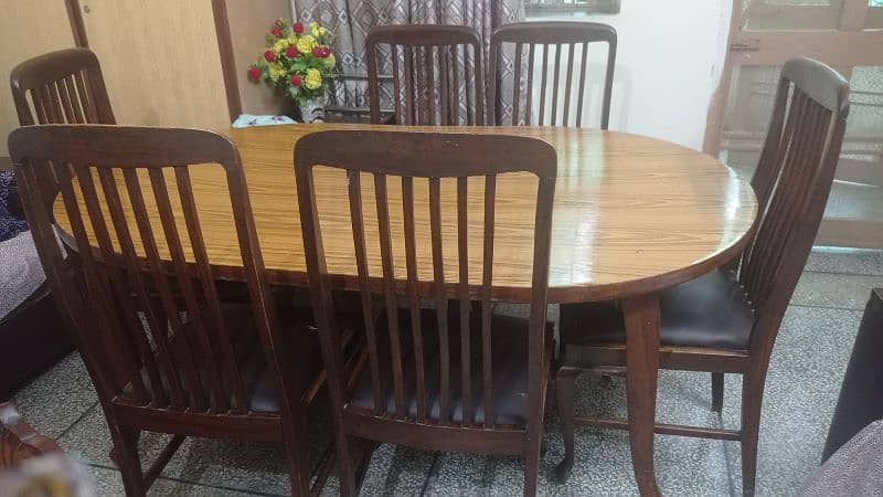 Dinning table of 6 chairs pure shesham 4