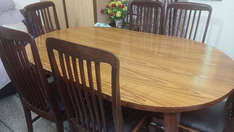 Dinning table of 6 chairs pure shesham 6
