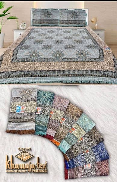 Multani Double Bedsheet - King size Bedsheet - 3pc Bedsheet - 90×108 1