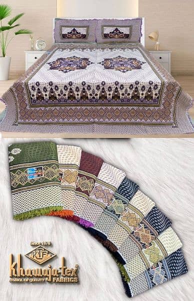 Multani Double Bedsheet - King size Bedsheet - 3pc Bedsheet - 90×108 4