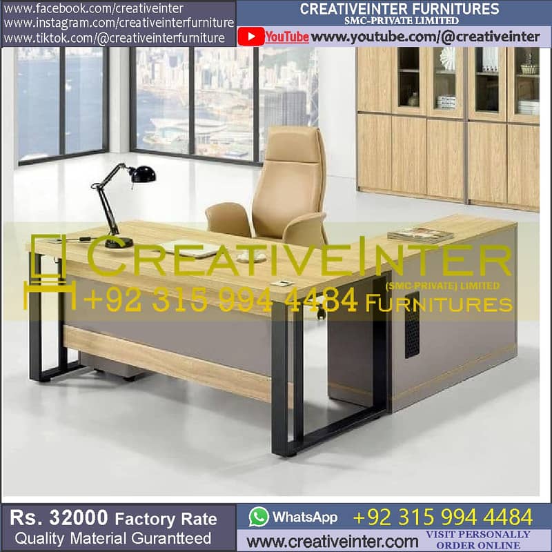 CEO Table Executive Manager Desk Meeting Chair Workstation 12