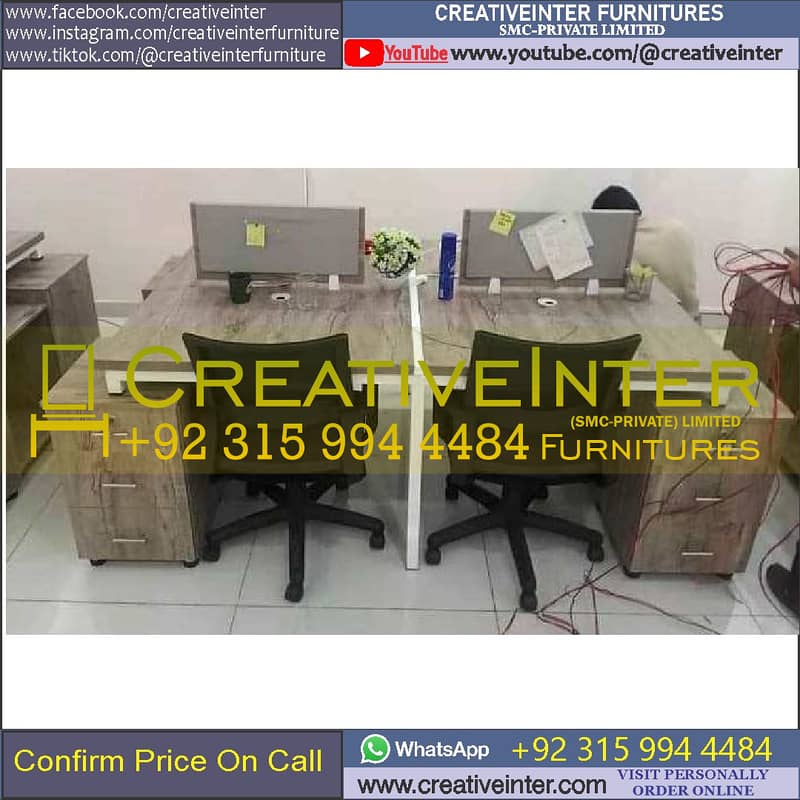 Office table workstation laptop computer chair sofa used working desk 4