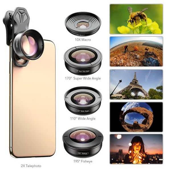 Apexel 5 in 1 lens kit for smartphone 1