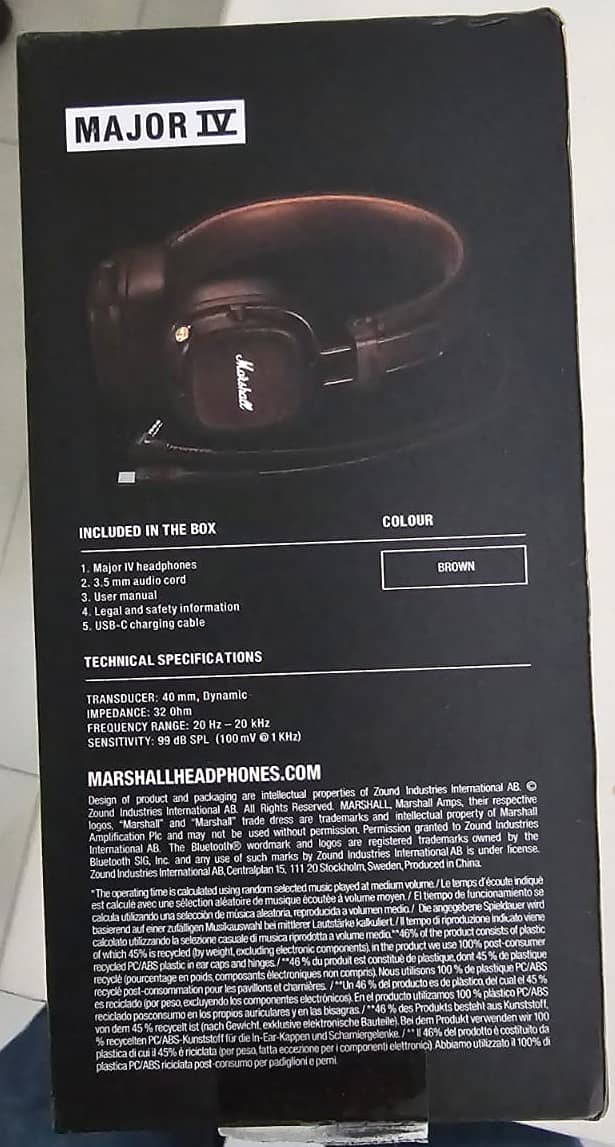 Marshall Major IV Bluetooth Headphones - Folable Wireless Headphones 6