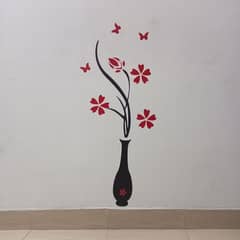 New Vase Wall Decal For Home Decoration In red and Black Color