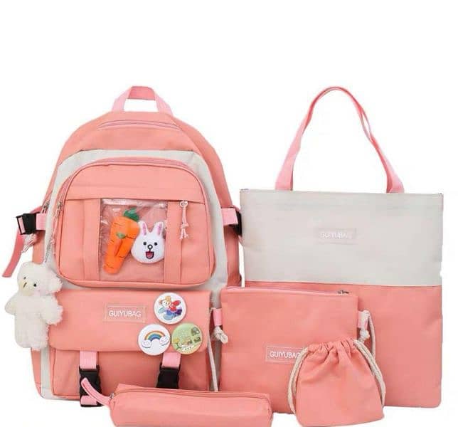5 pcs backpack for girls & boys 0