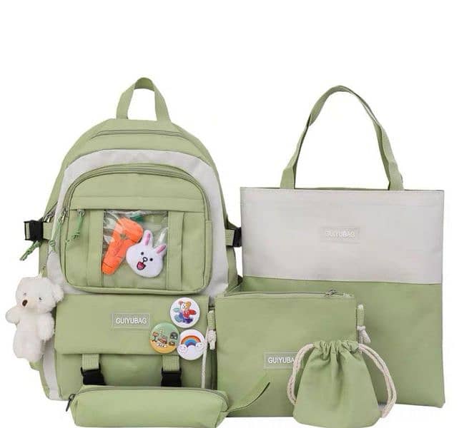 5 pcs backpack for girls & boys 1