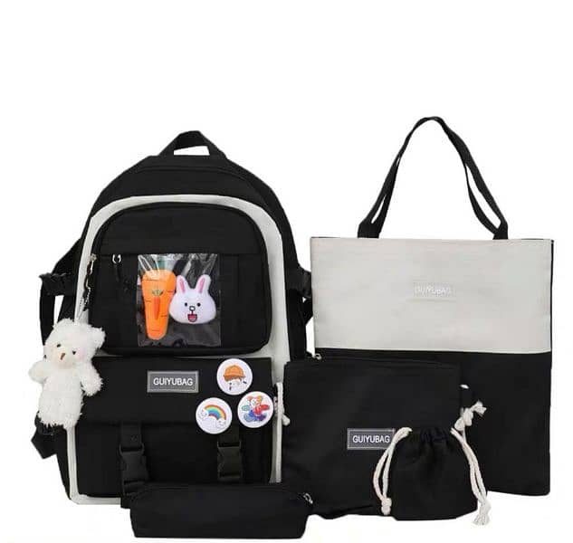 5 pcs backpack for girls & boys 3