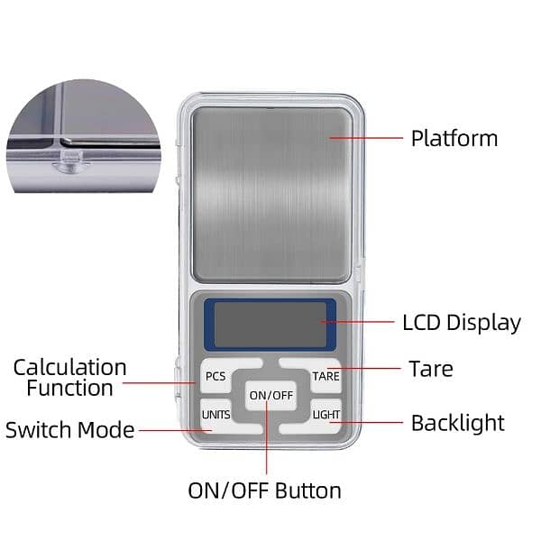 DIGITAL POCKET KITCHEN WEIGHT SCALE 0.01G TO 200G, (BRAND NEW) 7