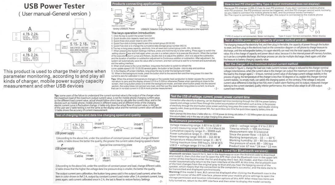 Type-C & USB Tester - DC Digital Volt/Current Meter for Mobile Powers 5
