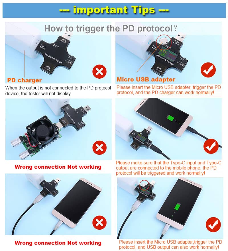 Type-C & USB Tester - DC Digital Volt/Current Meter for Mobile Powers 6
