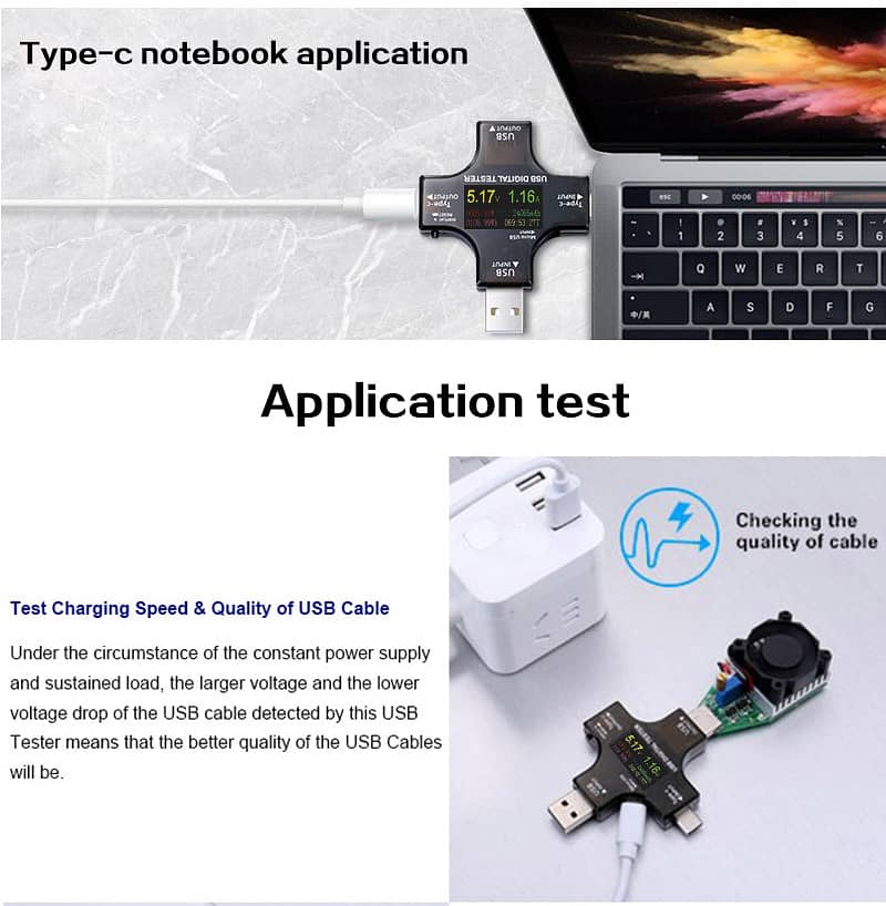Type-C & USB Tester - DC Digital Volt/Current Meter for Mobile Powers 7