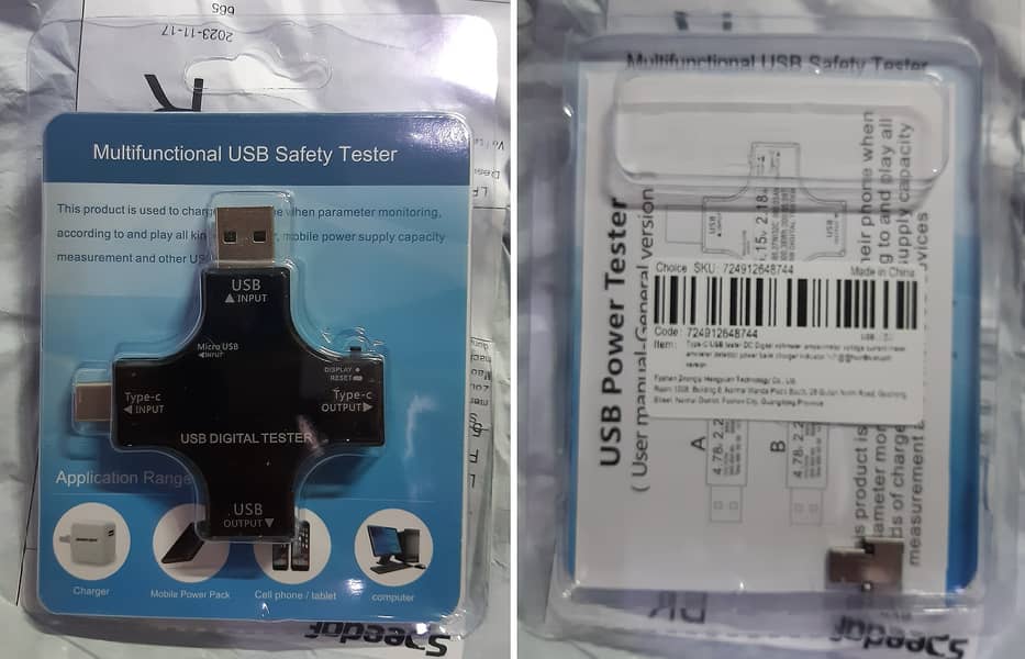 Type-C & USB Tester - DC Digital Volt/Current Meter for Mobile Powers 10