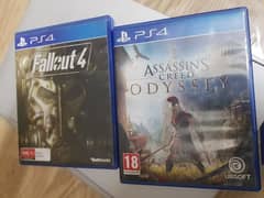 assassins creed odyssey & fallout 4 ps4 games