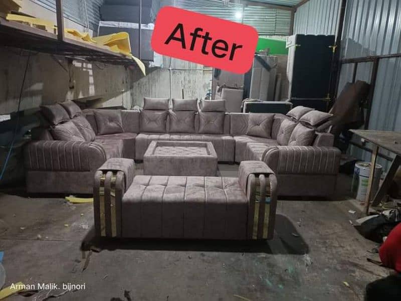 new sofa set & old sofa repairing cover change design change 8