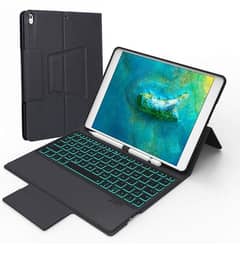 Gachi Bluetooth Keyboard Case with 7 Backlight Colors for iPad  9.7"