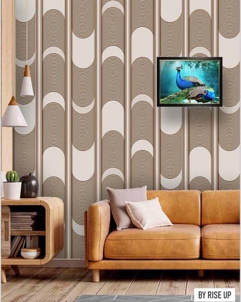 3D wallpaper, Flax wallpaper, wall art work, flooring, ceiling 8