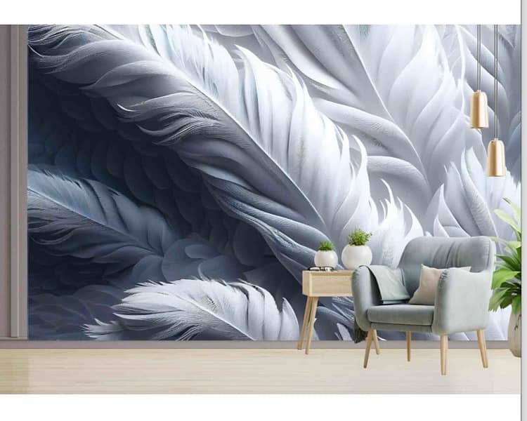 3D wallpaper, Flax wallpaper, wall art work, flooring, ceiling 15